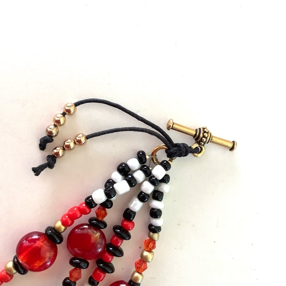 Handmade fire polish stone and onyx stack bracelet - Picture 7 of 7